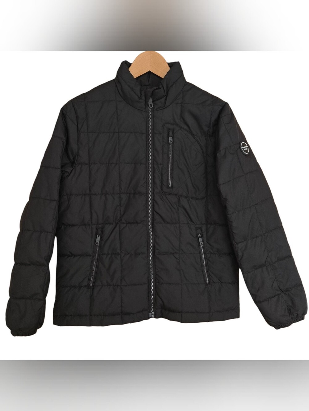 Abercrombie & Fitch Kids Lightweight Jacket Size 11-12Y Black Quilted Full Zip